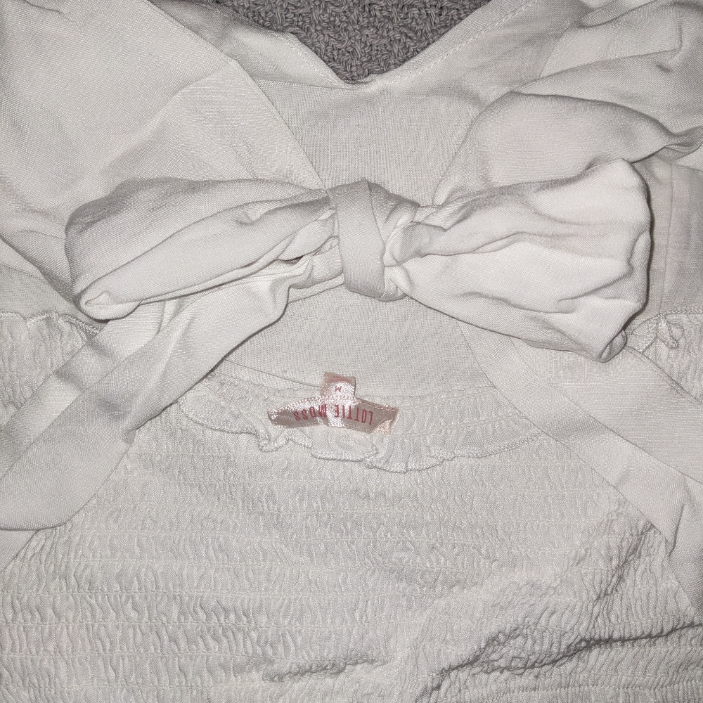 White linen cropped blouse - Picture 4 of 4
